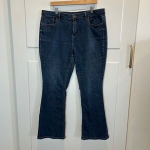 Lane Bryant Genius Fit Bootcut Jeans Dark Wash Blue Womens 18 Regular CS13011086